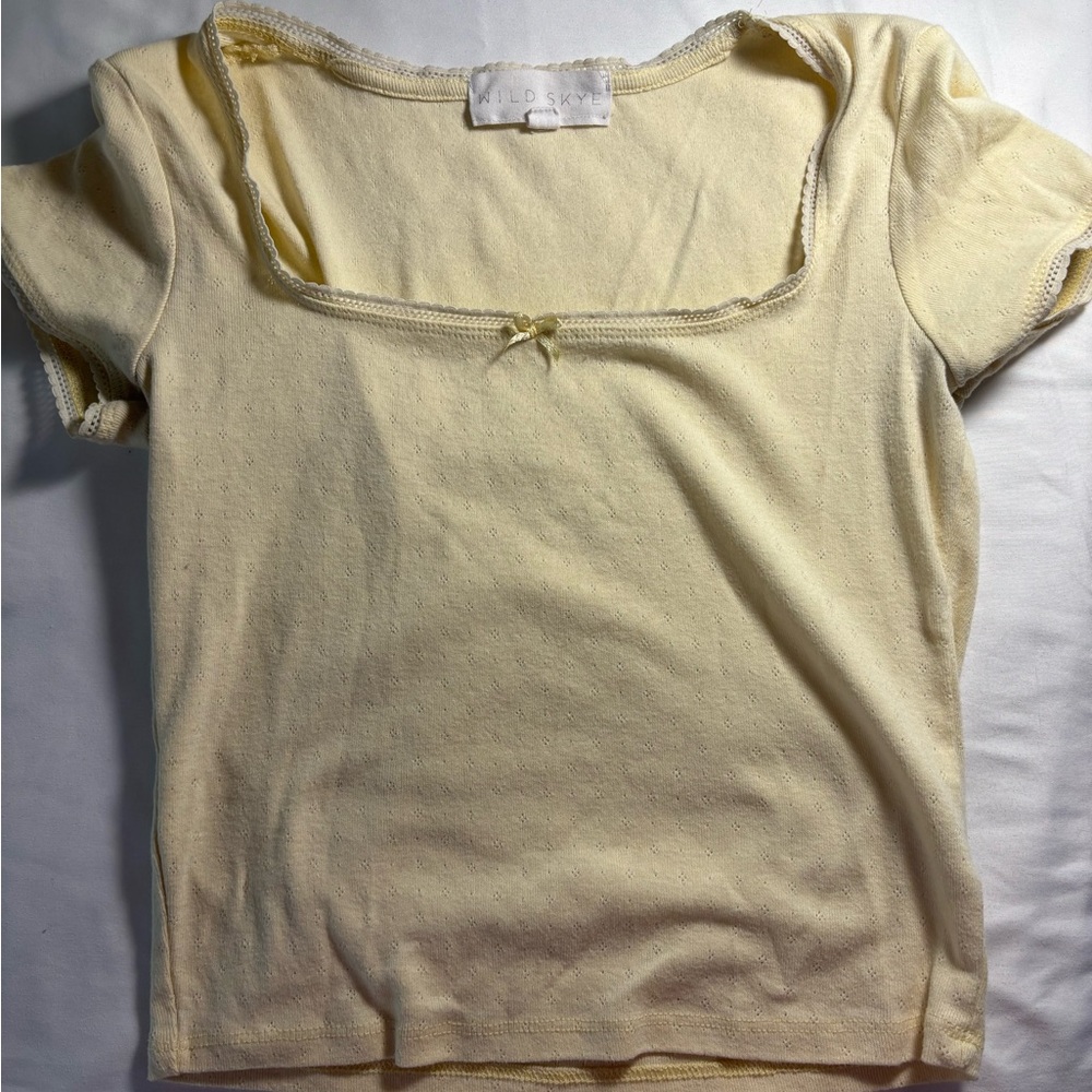 Tan Fitted Tie Front Short Sleeve T-Shirt